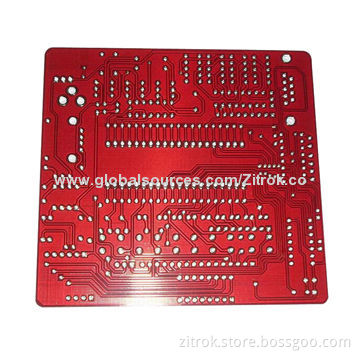 1.6mm Finish Board Thickness Multilayer PCB with Red Solder Mask, UL, RoHS and SGS Marks